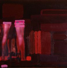 'Legs', collage w. acrylic on canvas 29.5X39.5" / 75X100 cm, 2006